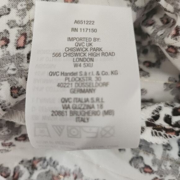 Belle by Kim Gravel Floral Ikat Blouson Sleeve Blouse Hot Fudge XX-Small - Picture 13 of 15